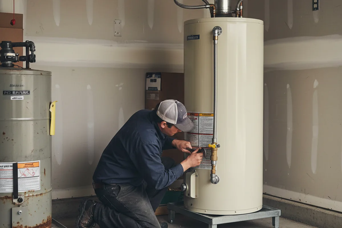 Water heater and shutoff valve replacement in Enid